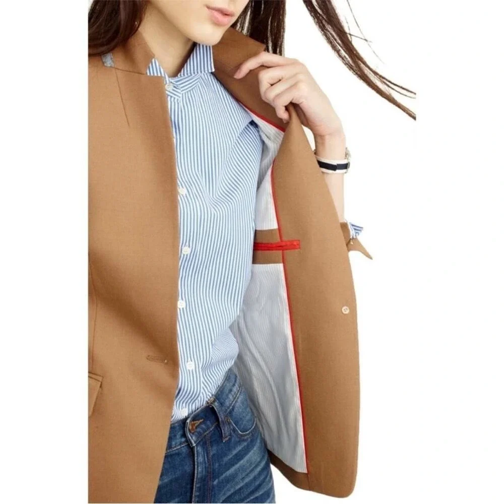 NWOT! J.Crew Regent Tan Wool Jacket Blazer 8
